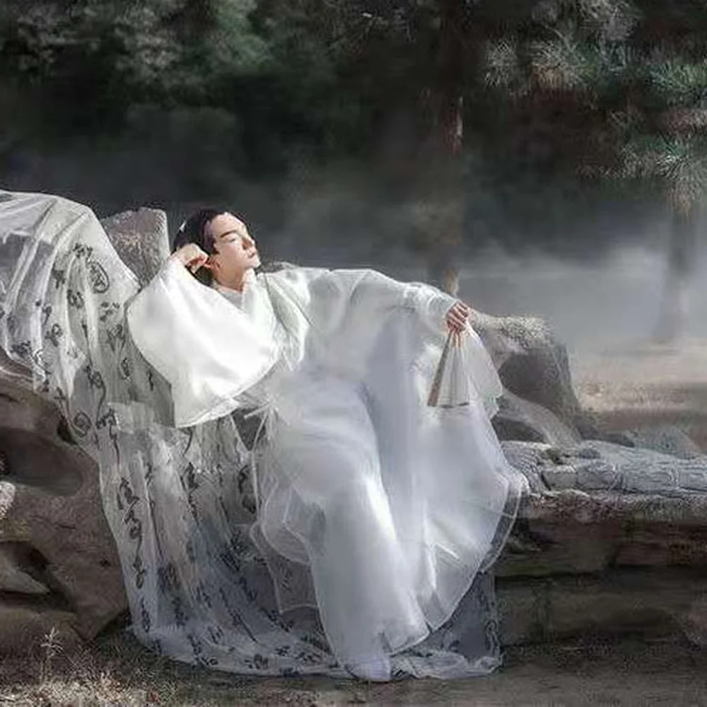 2021 Hanfu Китайский стиль ханьфу мужской Косплей Черный Белый старинный китайский