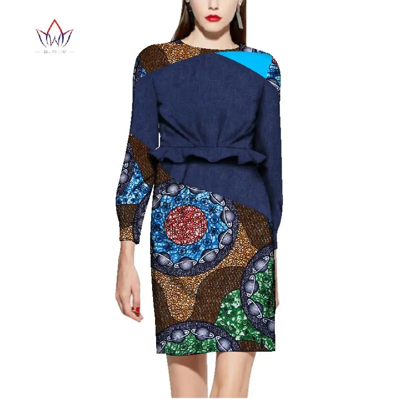 Платья для женщин в африканском стиле повседневные 2021 полный рукав Китайская