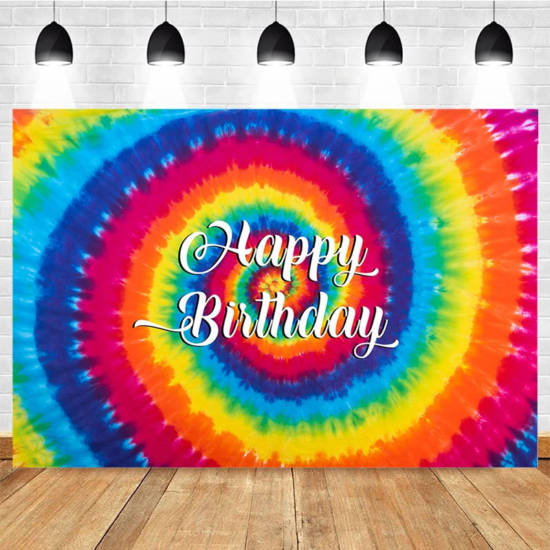 

Mocsicka Birthday Party Photography Background Rainbow Vortex Decoration Props Child Portrait Photo Backdrop Studio
