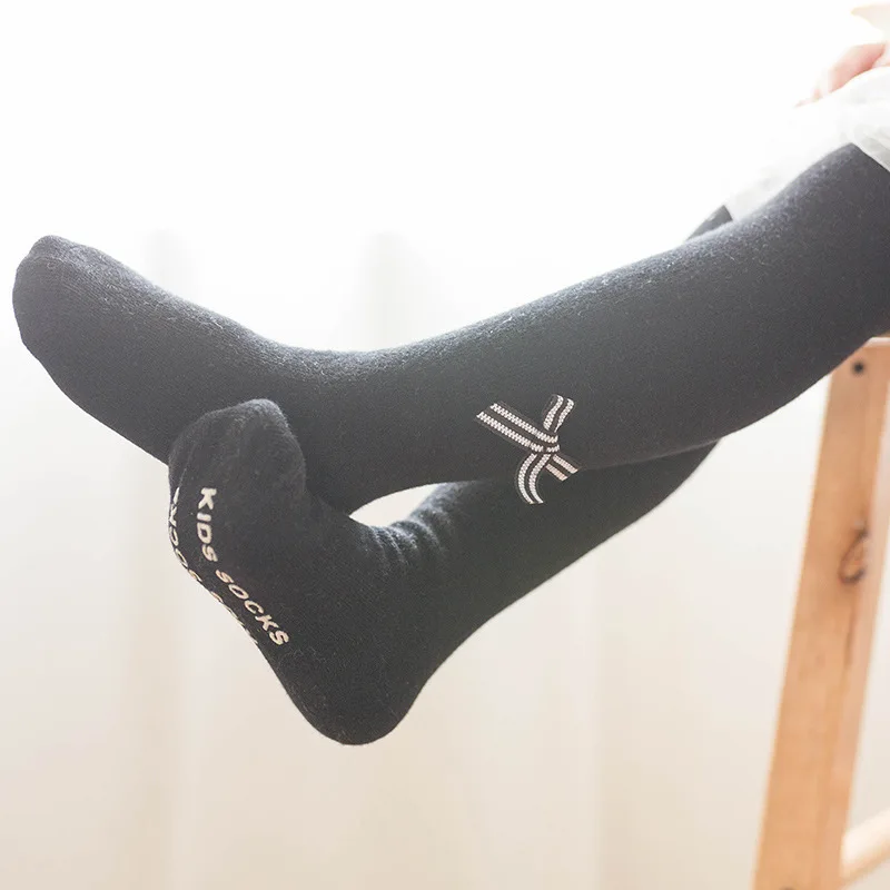 Осень 2019 Детские хлопковые белые колготки с бантом для девочек детские брюки