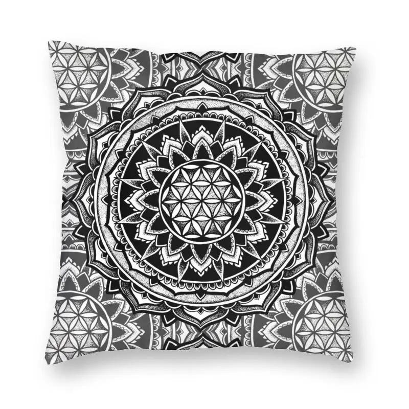 

Sacred Geometry Mandala Cushion Cover Printing Flower Of Life Geometric Throw Pillow Case for Sofa Custom Pillowcase Home Decor