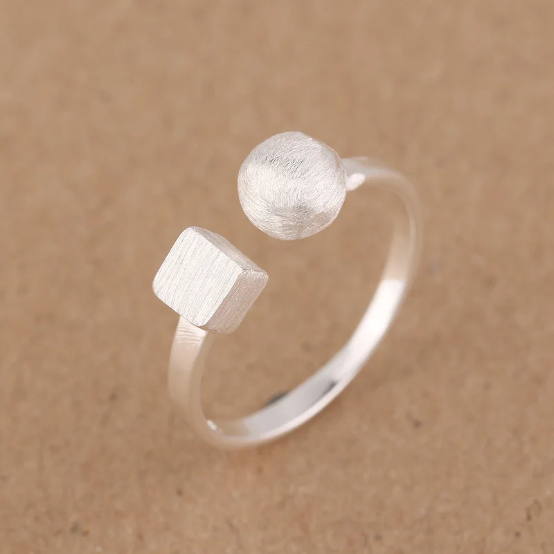 Винтажные серебряные кольца Kindey в стиле ретро с кубом для женщин обручальные