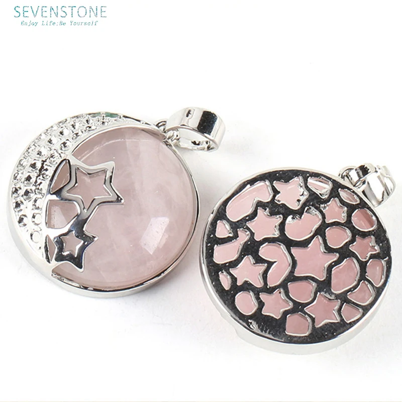 SEVENSTONE Женские Подвески рейки Натуральный Полудрагоценный Камень Луна Ангел