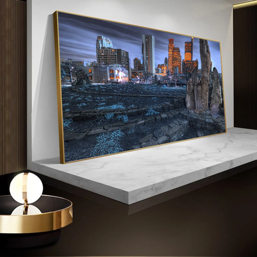 

Modern landscape street painting oil painting science fiction City Art Painting living room corridor home decoration mural