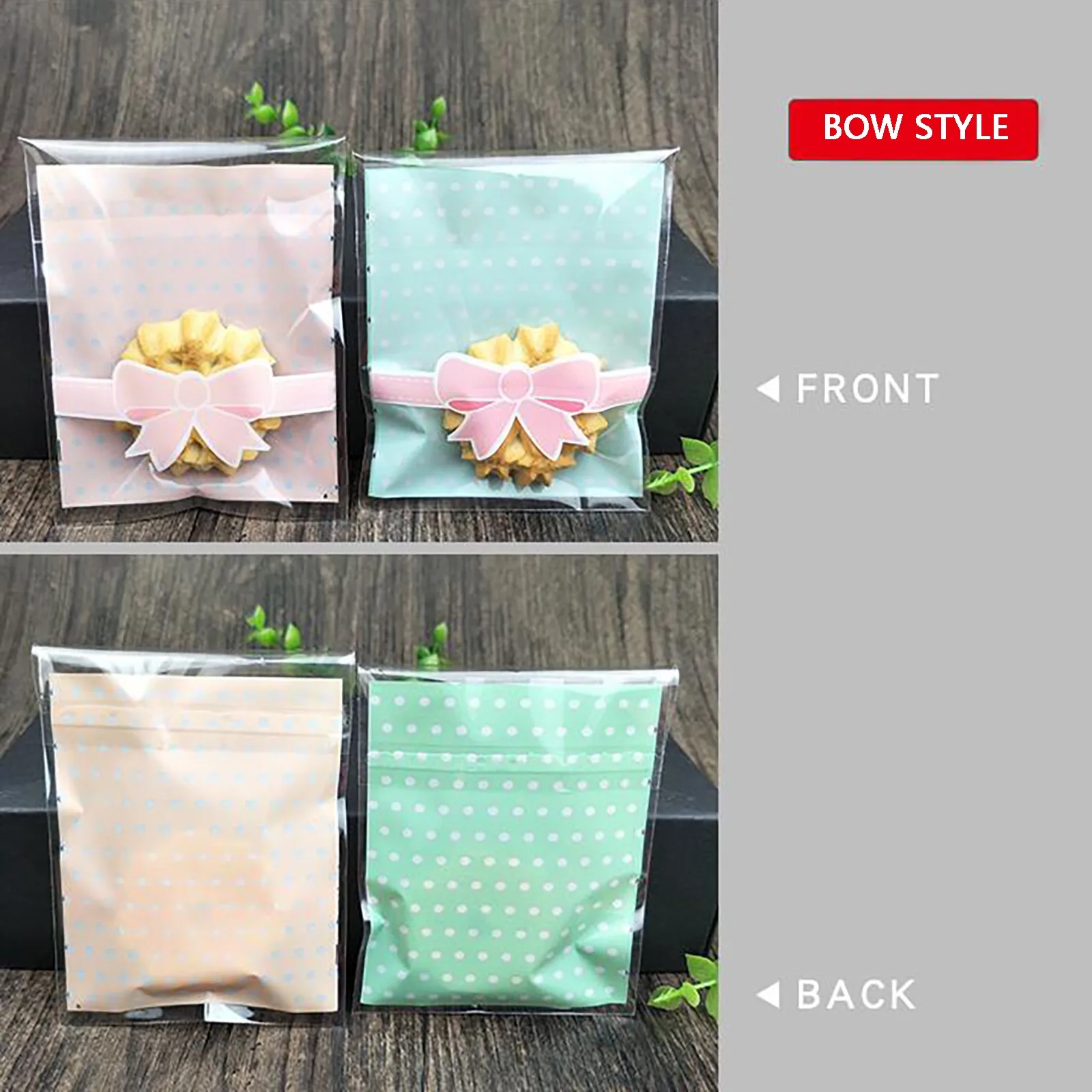 100 шт. милый Рождественский мешок для конфет с мультяшным изображением