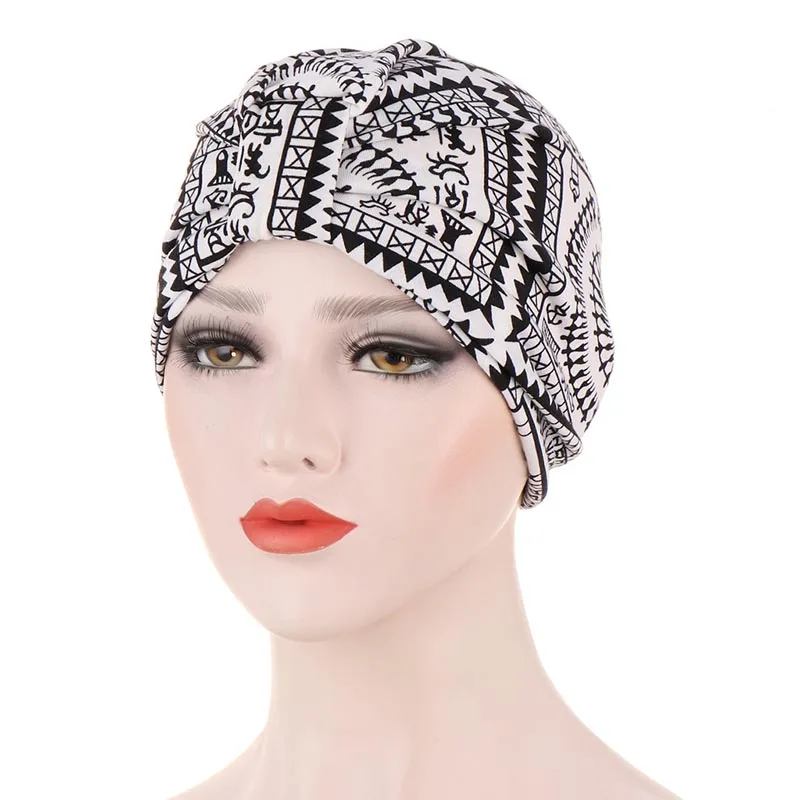 

2020 bohemia print muslim turban scarf for women islamic inner hijab caps Arab wrap head scarves femme musulman turbante mujer