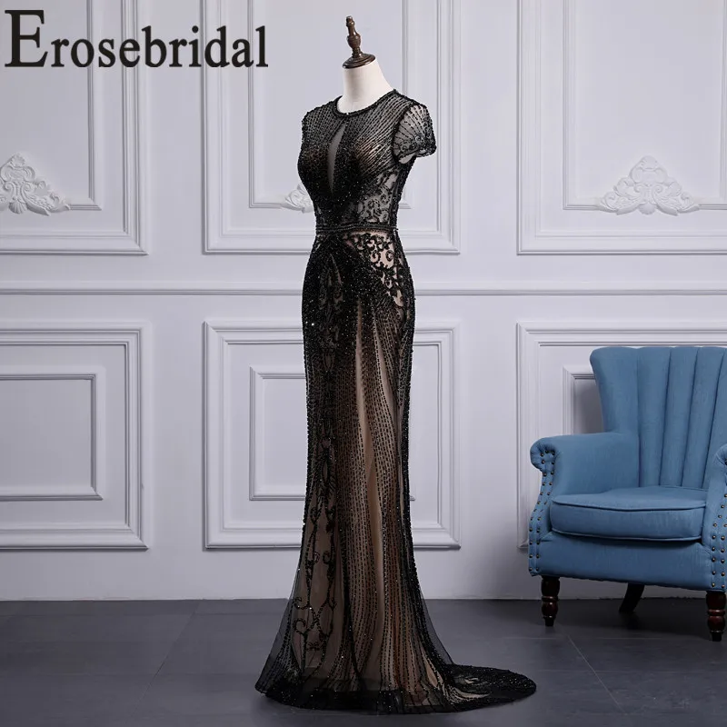 Erosebridal, короткий рукав, Русалка, вечернее платье с бюстгальтером, элегантное, на молнии, сзади, длинное, официальное, женское, вечернее платье, платье для вечеринки