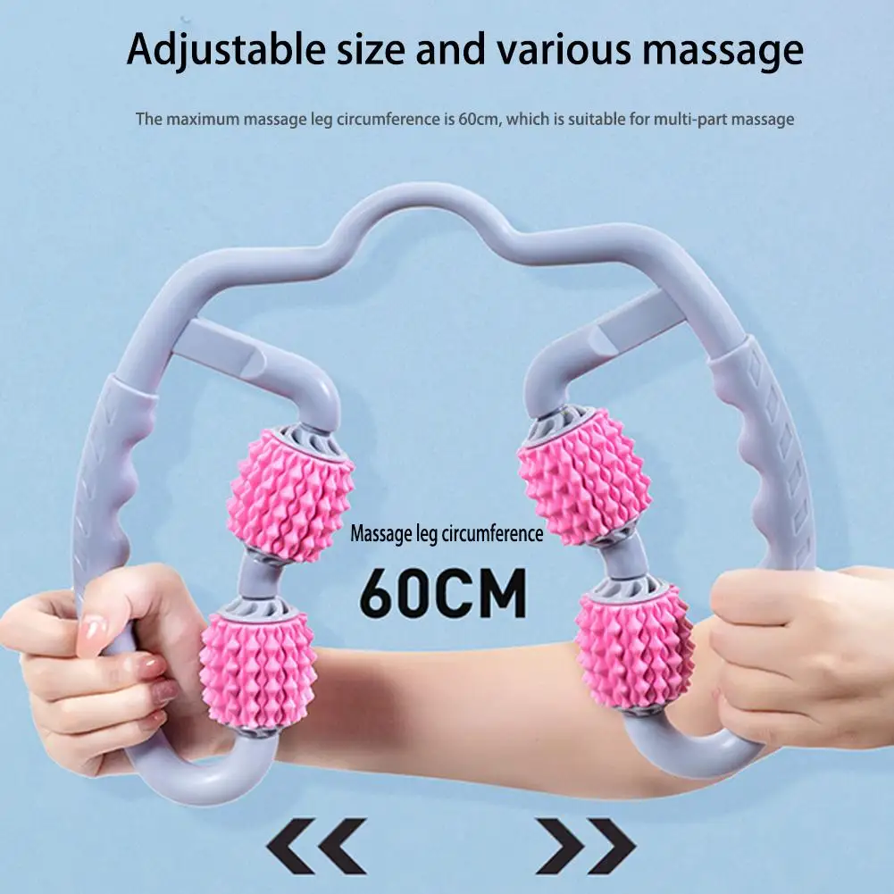 

Roller For Arm Leg Neck Muscl Tissue For Fitness Gym Yoga Pilates Sports 4-Wheel Rolling Contact Massager Muscle Relaxation