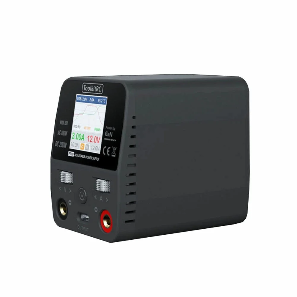 Новый ToolkitRC P200 Mini 30 в AC100W DC200W 10A GaN Регулируемый Настольный мини источник питания USB