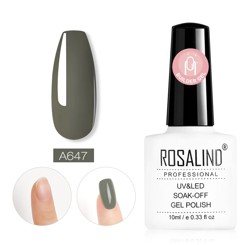 RDA647 ROSALIND красочный строительный Гель-лак для ногтей прозрачный гель-лаки для ногтей для дизайна ногтей предназначен для замачивания Полупостоянный УФ-гель лампа - Цвет: RDA647