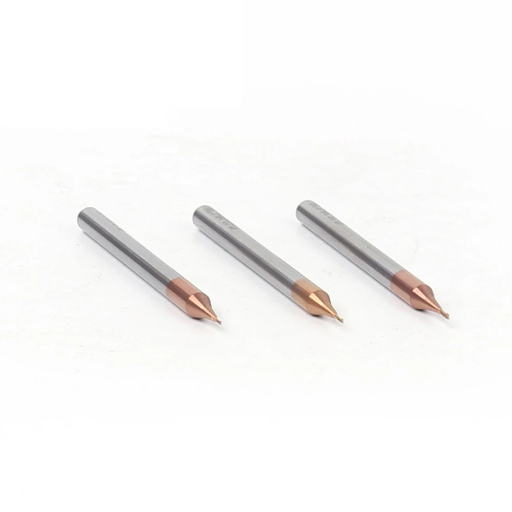 HRC60 2-Flute Micro Flat End Mill 0.2-0.9mm with 4mm Shank - TiCN Coated Tungsten Carbide CNC Router Bit for Mini Milling Cutter image 4