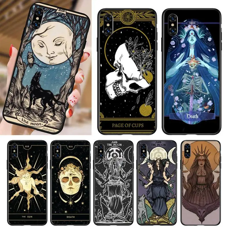 

Triple Moon Goddess Hecate Tarot Phone Case For Iphone 5 5s se 6 6s 7 8 11 12 X Xs Xr Pro Plus Max Mini
