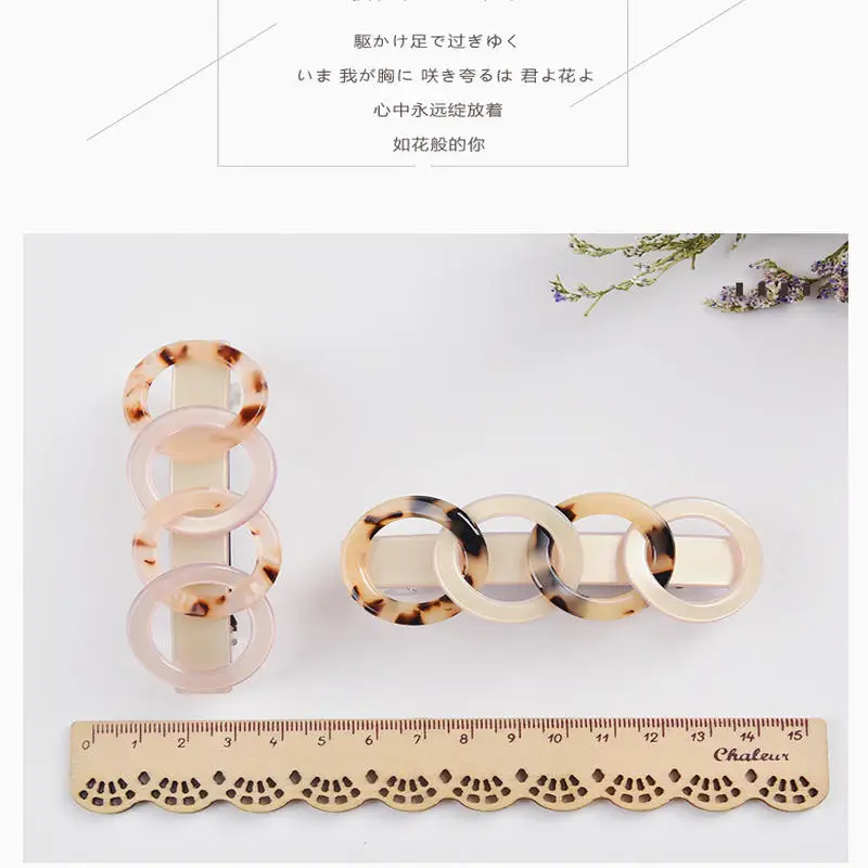 

1PC Vintage Women Acetic Acid Chain Hair Clips Hairpins Leopard Print Waterdrop Barrettes Girls Hairgrips Hair Accessories