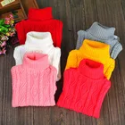 Детский свитер, Рождественская теплая однотонная Водолазка для мальчиков и девочек, детский вязаный пуловер на осень и зиму с длинным рукавом