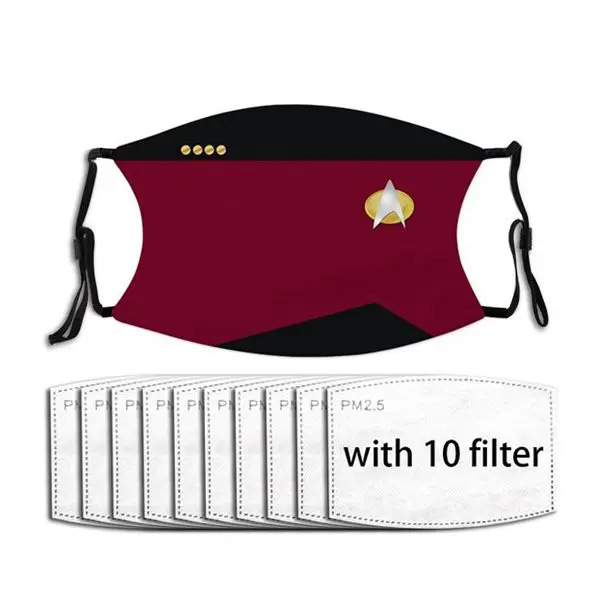 

: TNG Униформа командный капитан маска с принтом маска против пыли ветрозащитная многоразовая маска смываемая маска для лица Mouth