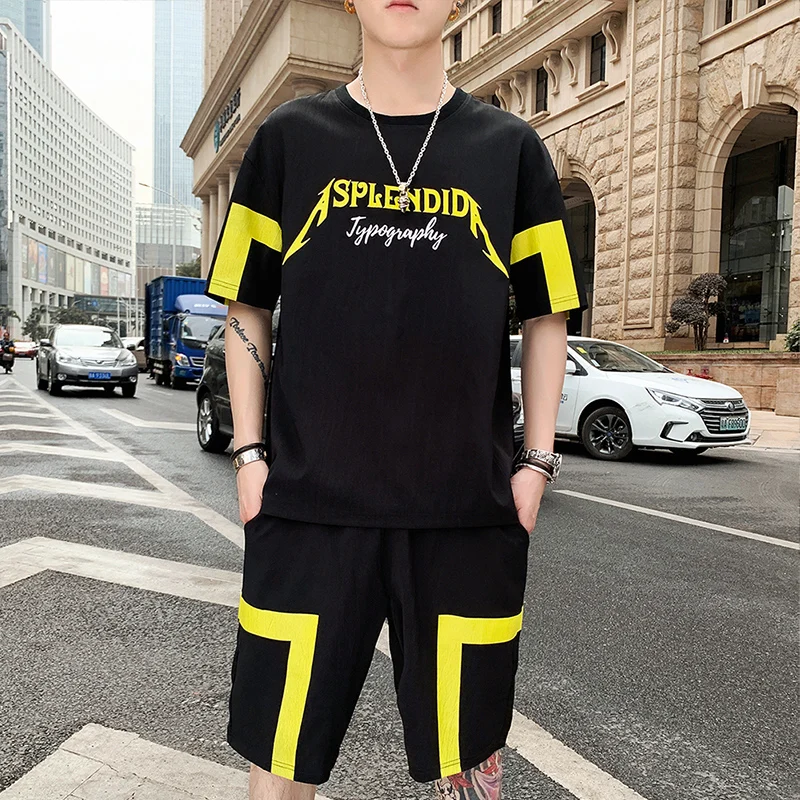 Модный топ и шорты мужской летний комплект Униформа спортивные костюмы|Мужские