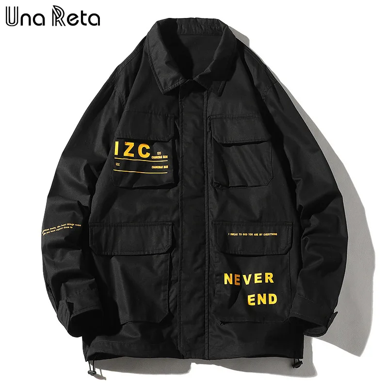 Куртка Una Reta Мужская осенняя уличная одежда в стиле хип хоп пиджак с надписью и