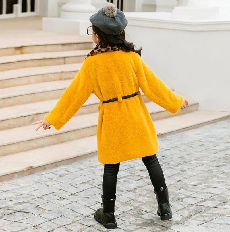 Новинка 2019 года сезон осень зима модное желтое шерстяное пальто в стиле пэчворк с