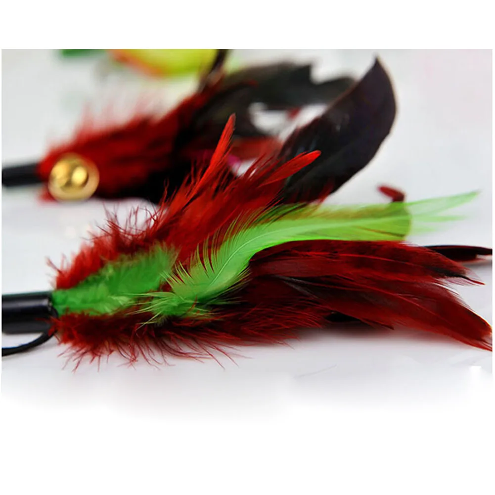 Популярная новинка любимая пластиковая перьевая кошачья игрушка маленький