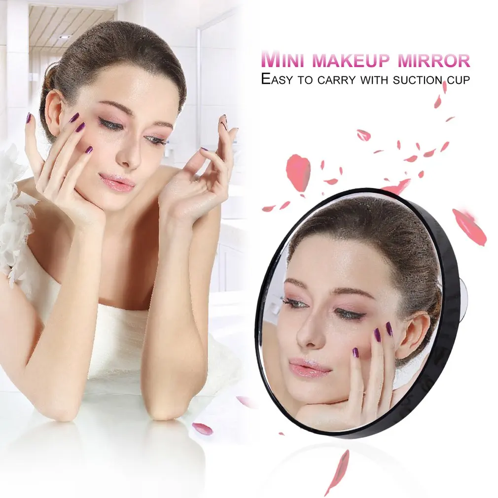 

Vanity Mini Pocket Round Makeup Mirrors 5X 10X 15X Magnifying Mirror With Two Suction Cups Portable Compact Cosmetic Mirror Tool