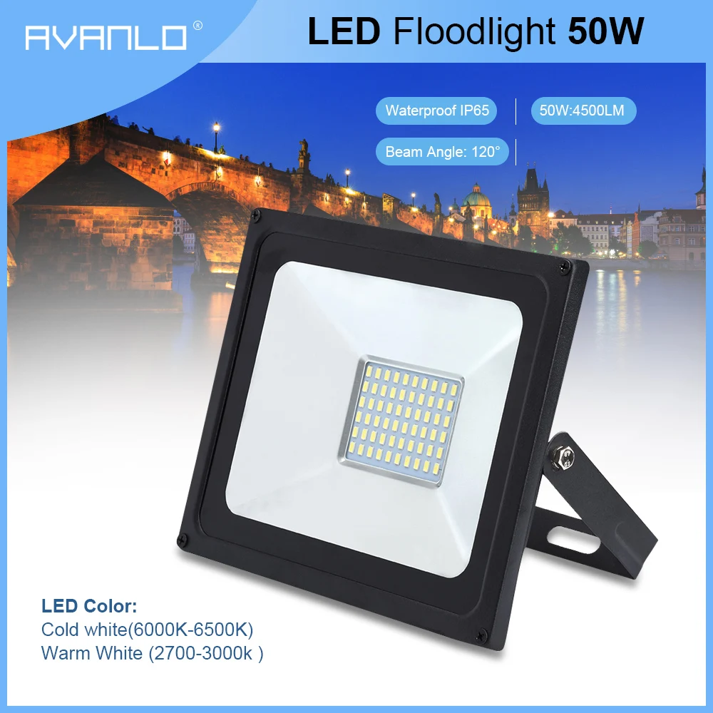 

Светодиодный прожектор 220 В, 30 Вт, 50 Вт, 100 Вт, отражающий СВЕТОДИОДНЫЙ прожектор, водонепроницаемый прожсветильник Тор IP65, наружное настенное освещение светильник, теплый, холодный белый