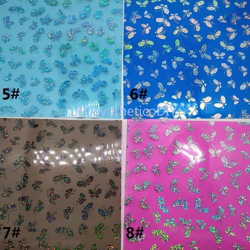 1 шт. 21 х29 см прозрачная кожа из ПВХ кожаные листы с принтом бабочки для