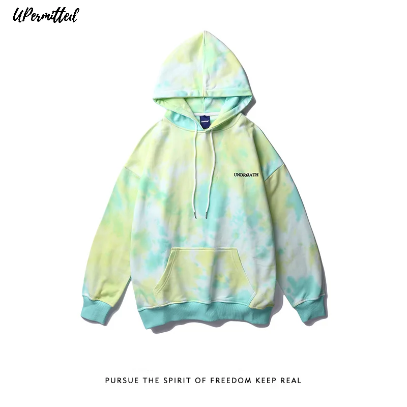 2021 Spring Autumn New Tie Dyed Men Hoodie Casual Loose Man Sweatshirt Male Sports Running Suit American Hip Pop Fashion Tops | Мужская