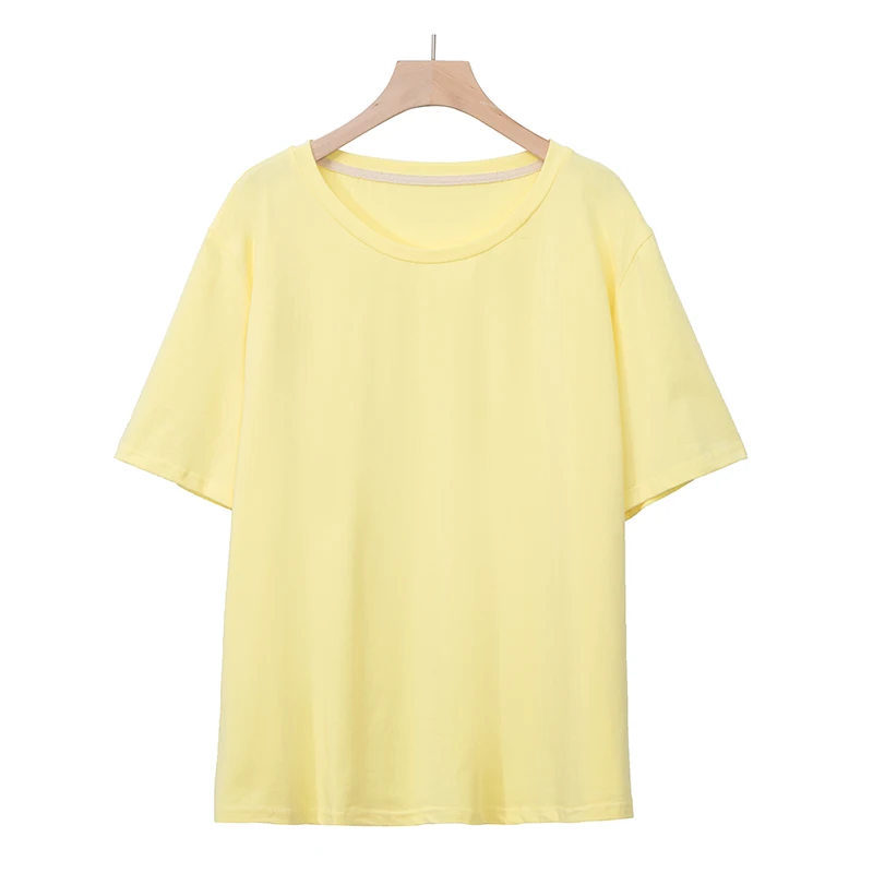 color 66 (1 pc) Летняя женская футболка с круглым вырезом и короткими рукавами для девочек, базовая нательная футболка, 2 шт./3 шт.,, M30146 - Цвет: color 66 (1 pc)