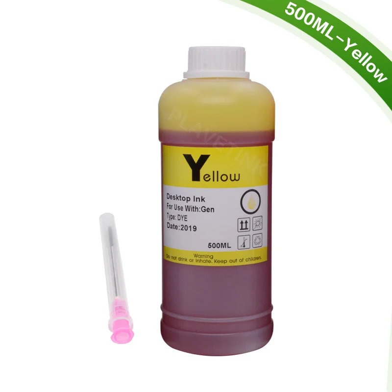 Yellow Plavetink 500 мл бутылки цветной струйный принтер комплекты для заправки чернил для Brother LC123 LC223 LC65 LC75 LC3219 СНПЧ бак заправка картриджа - Цвет: Yellow