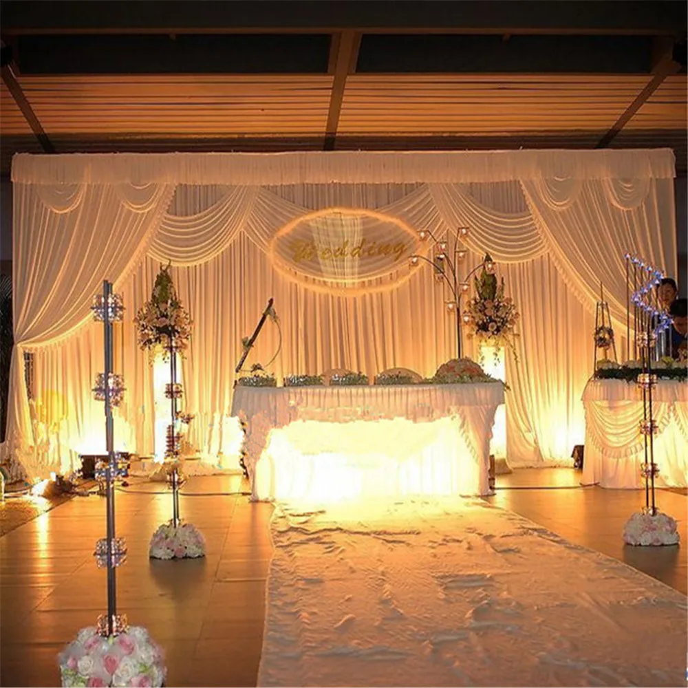 

2021 New Hot Sale Wedding 3mx6m Backdrop Stage Background With Beatiful Swag Wedding Drape And Curtain Decorationfree Shipping