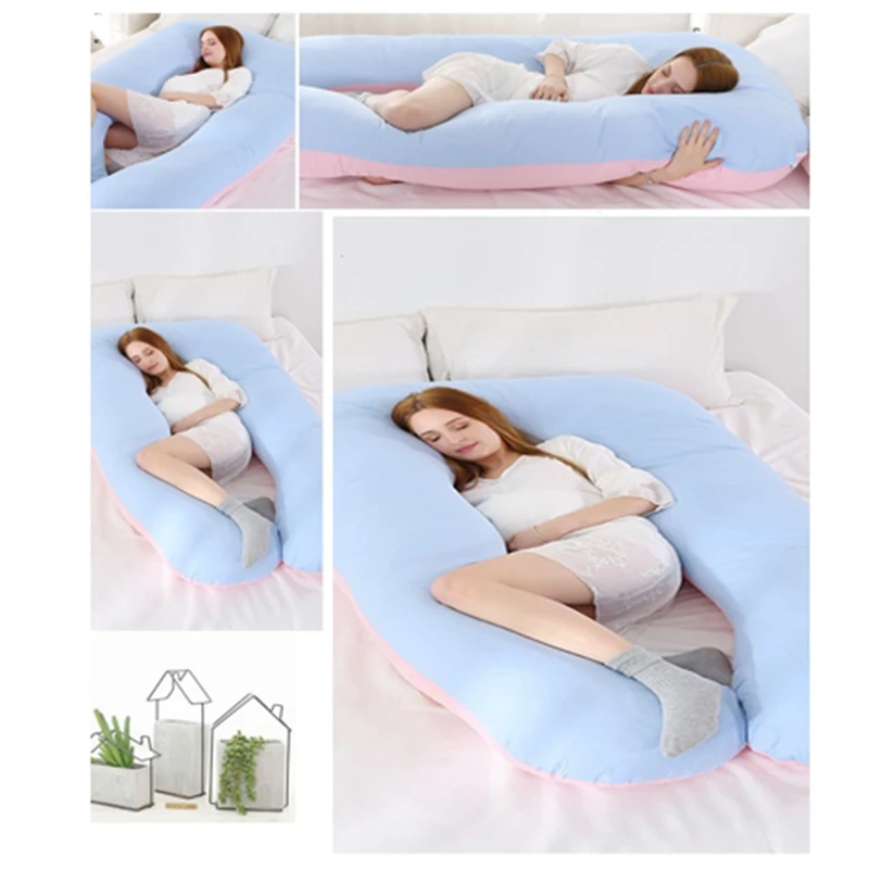Акция! Полноразмерная подушка U образная для беременных + синяя розовая Защитная