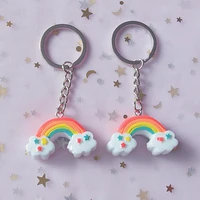 cute resin rainbow keychain rainbow new year small gift key chain pendant beautiful gift for girlfriend