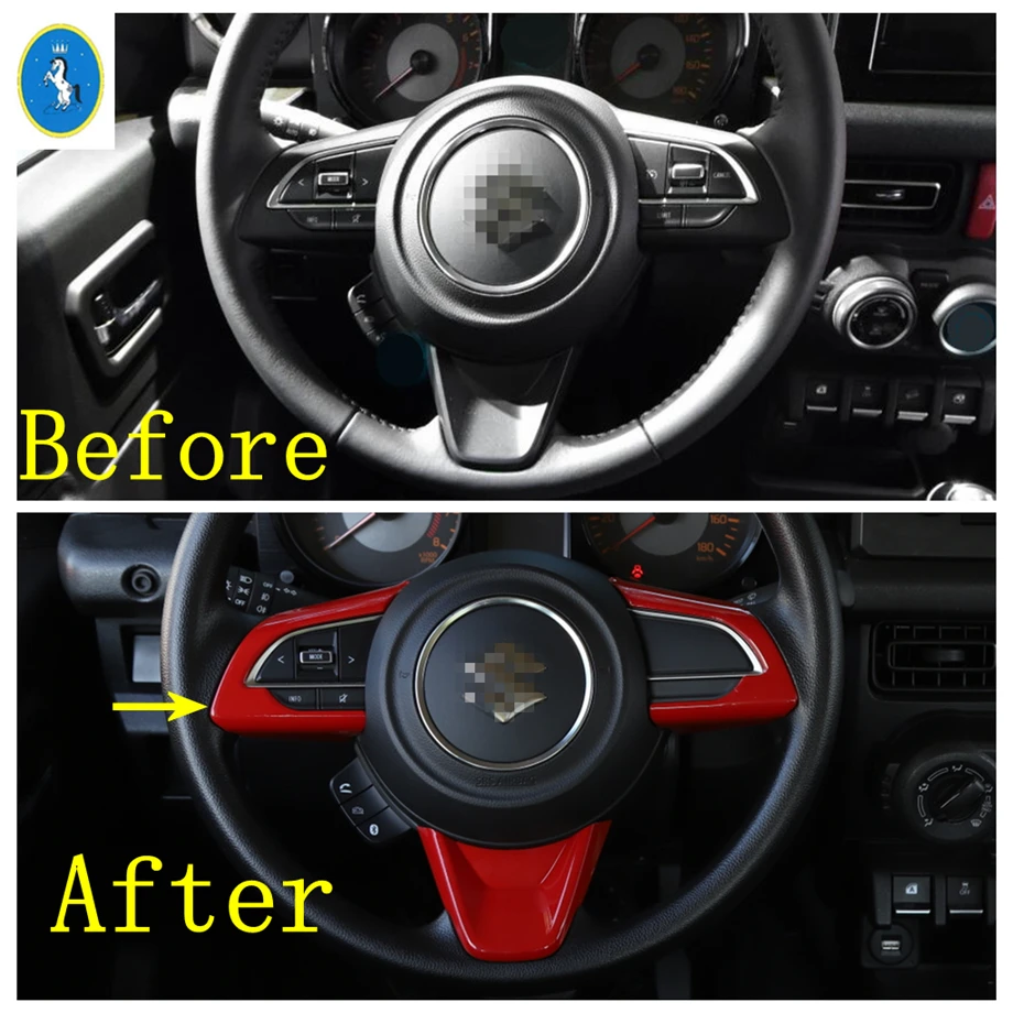 

Yimaautotrims Red Interior Refit Kit Pillar A / Dashboard / Front Water Cup Holder Cover Trim Fit For Suzuki Jimny 2019 2020 ABS