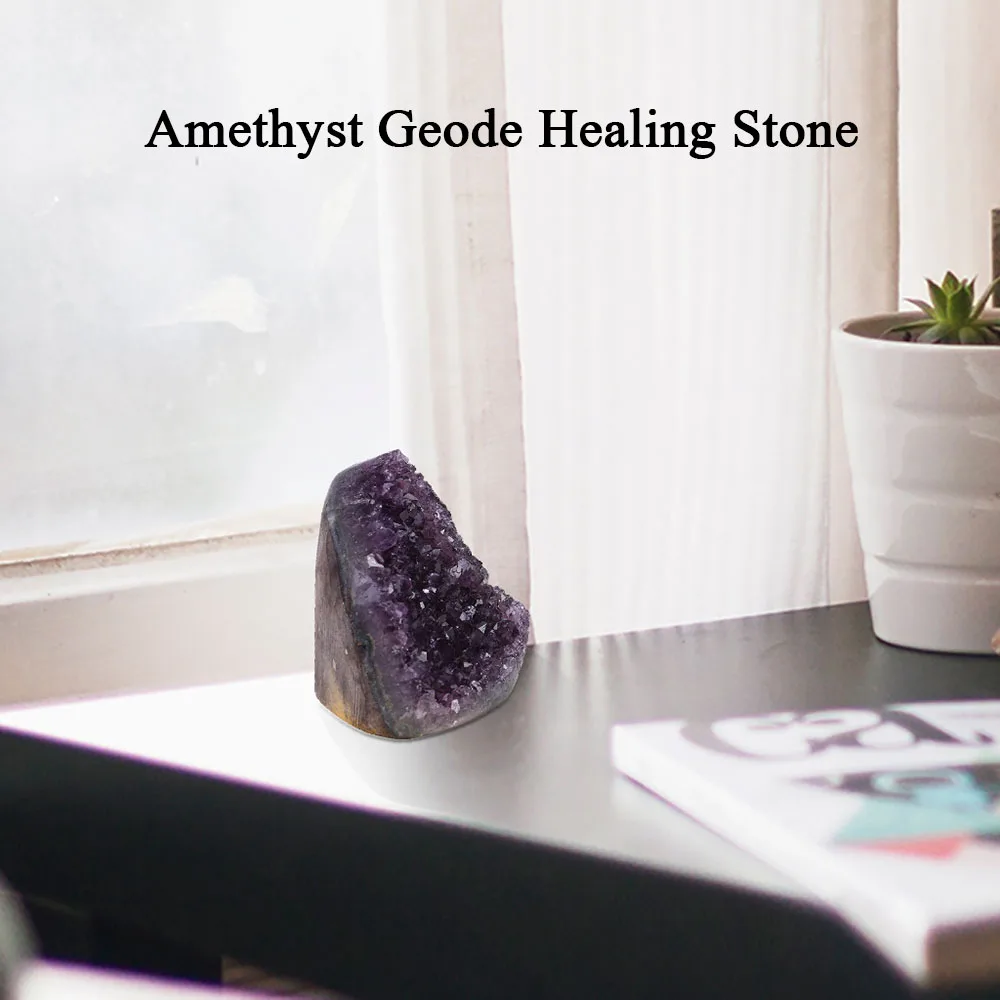 Темно фиолетовый аметистовый геодезический Природный аметист кристалл геодный