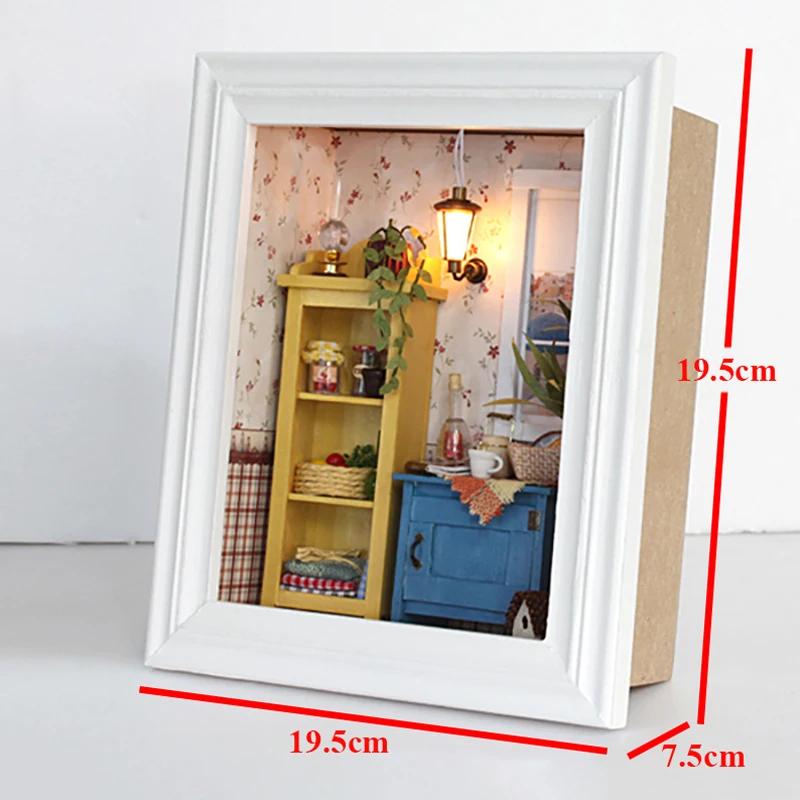 Кукольный домик рамка миниатюрный с мебельными комплектами сделай сам