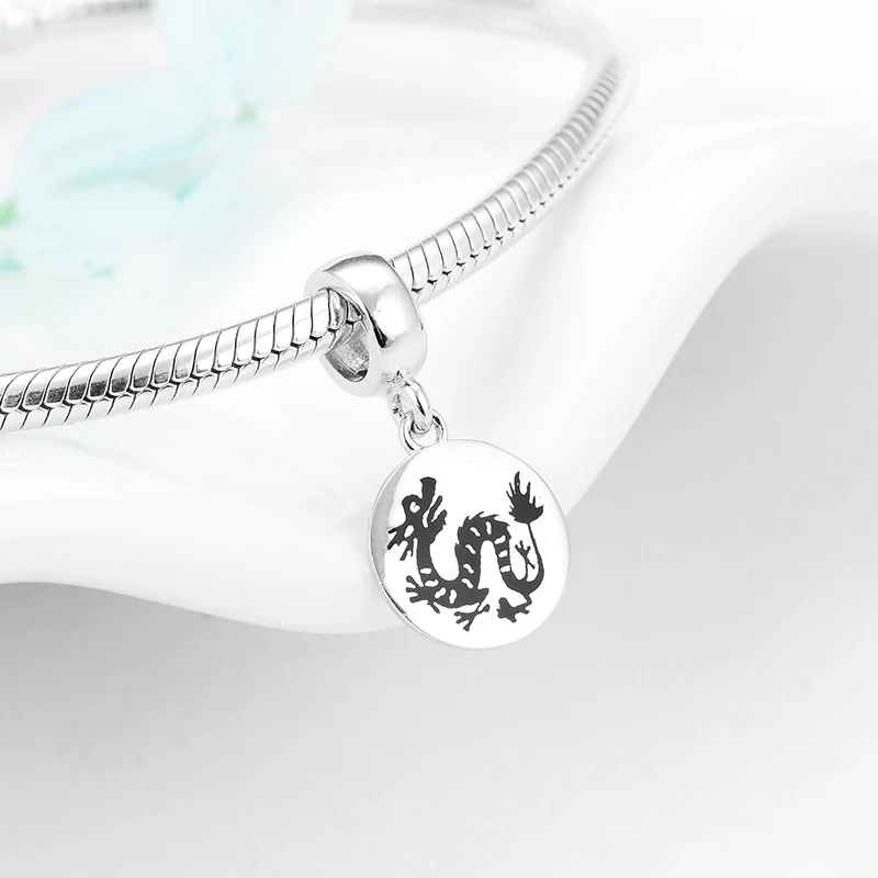 New 925 Sterling Silver 12 Chinese Zodiac Oriental dragon Charms For jewelry making Fit Original Kataoka Charm Bracelet | Украшения и