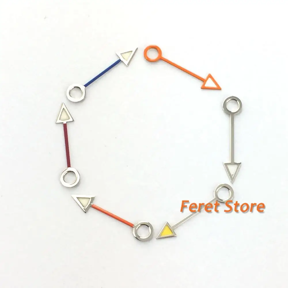 Часы GMT с красным оранжевым синим серебряным и золотым циферблатом 12 мм