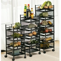 Storage Rack Organizer Kitchen Trolley Cabinet Multi-Layer Pot Shelf Fruit and Vegetable Rotatable Basket Kitchen Accessries