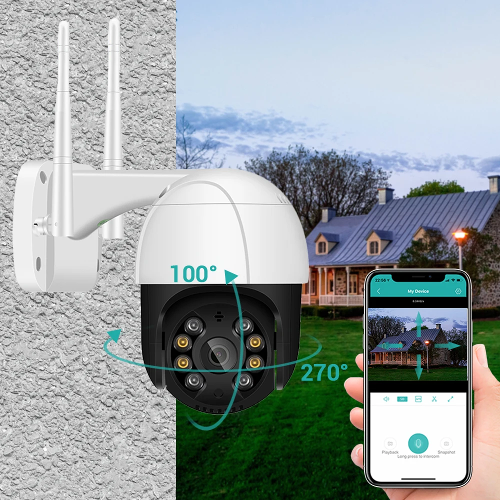 HD1080P Супер Мини панорамирование/наклон Wifi камера 4xdigital Zoom AI человеческая Onvif