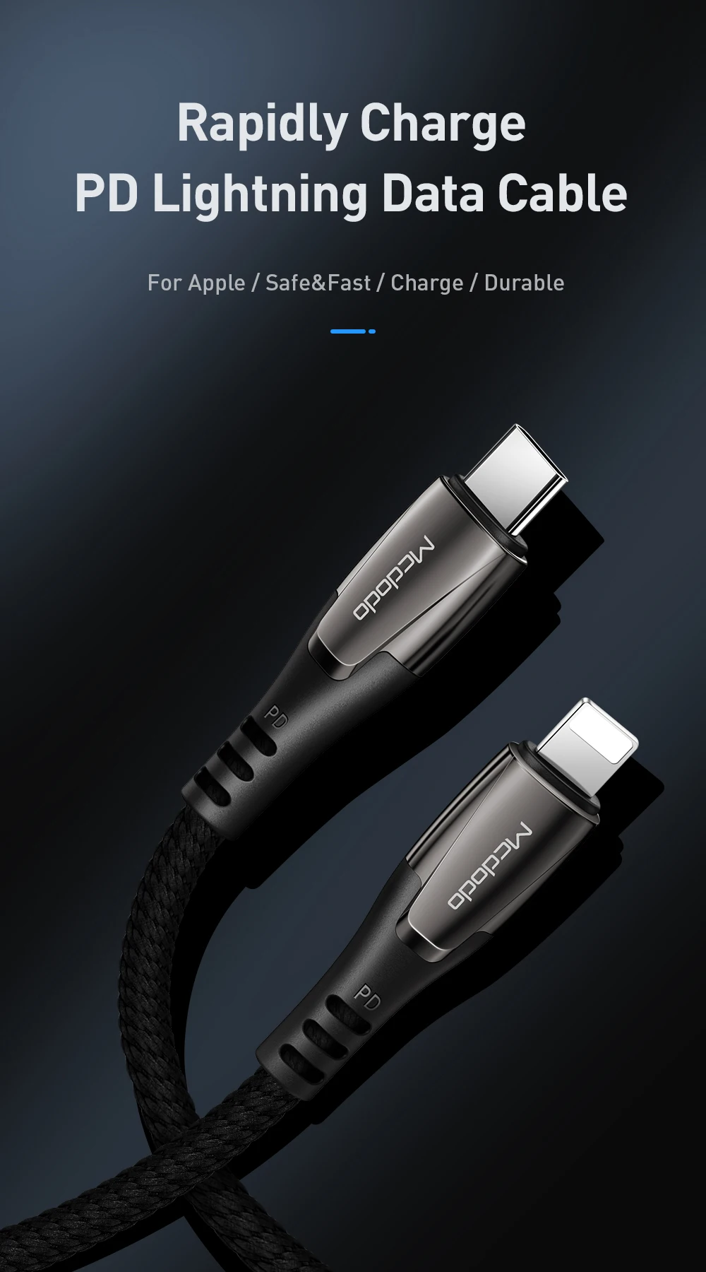 Mcdodo USB-C PD 18W кабель для быстрой зарядки type C для зарядного устройства lightning USB C для iPhone XR XS Max 8 Plus iPad Pro Кабель