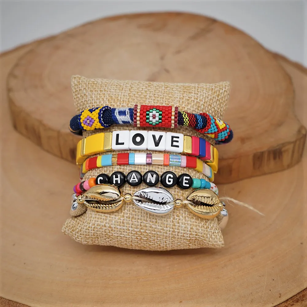 Браслет Go2boho с эмалью и надписью LOVE Pulseras Mujer браслеты бусинами MIYUKI Tila богемные