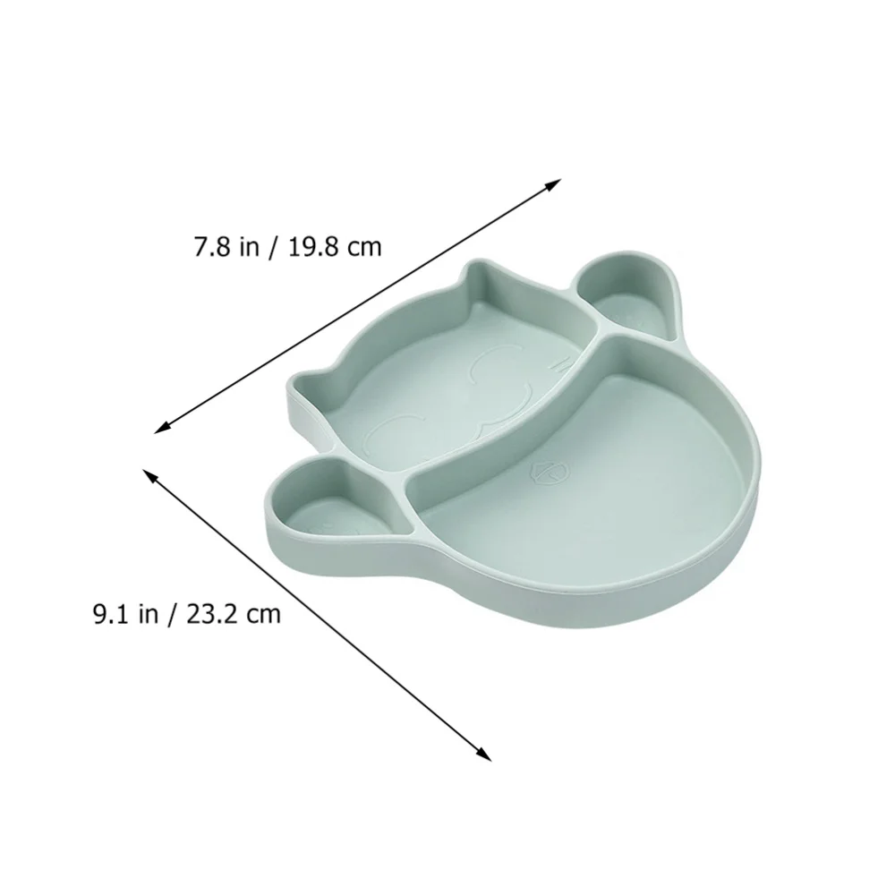 

Cat Shape Divided Suction Plate Unbreakable Baby Toddler Kids Feeding Plate