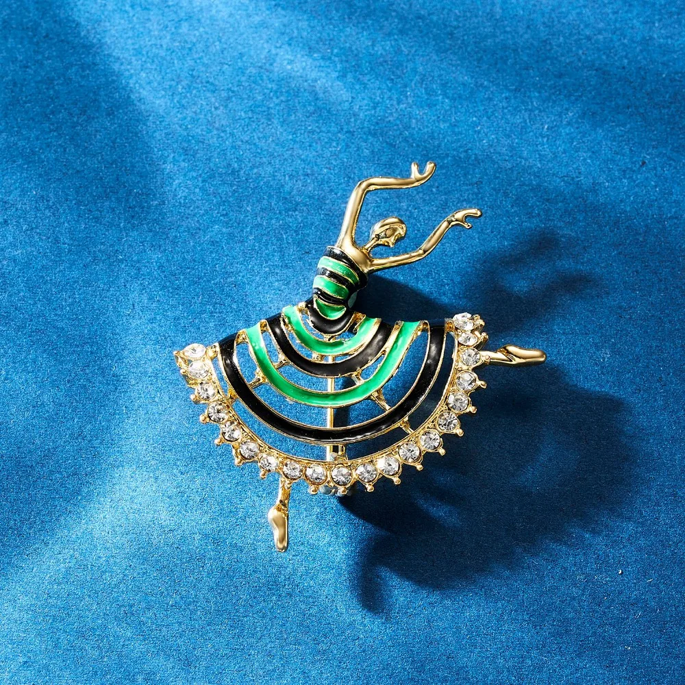 Мода Rhinestone танцы мальчик и девочка чертежное масло фигурка персонажа брошка заколка для женщин Девушка эмаль платье маленькое платье аксессуары