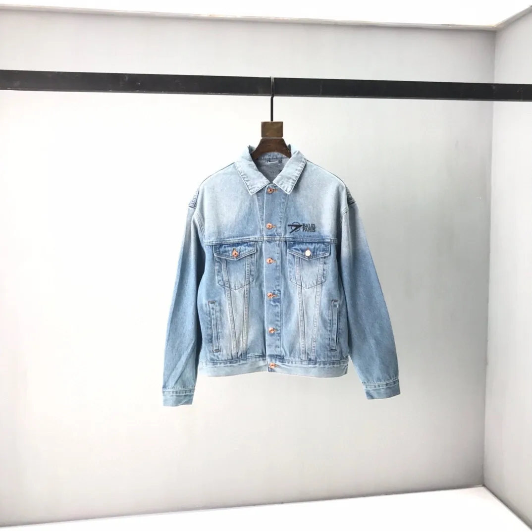 

2021 Paris Spring and summer Fashion Hip Hop Denim Jacket Male Cowboy Ripped Hole European Size S~XL 67