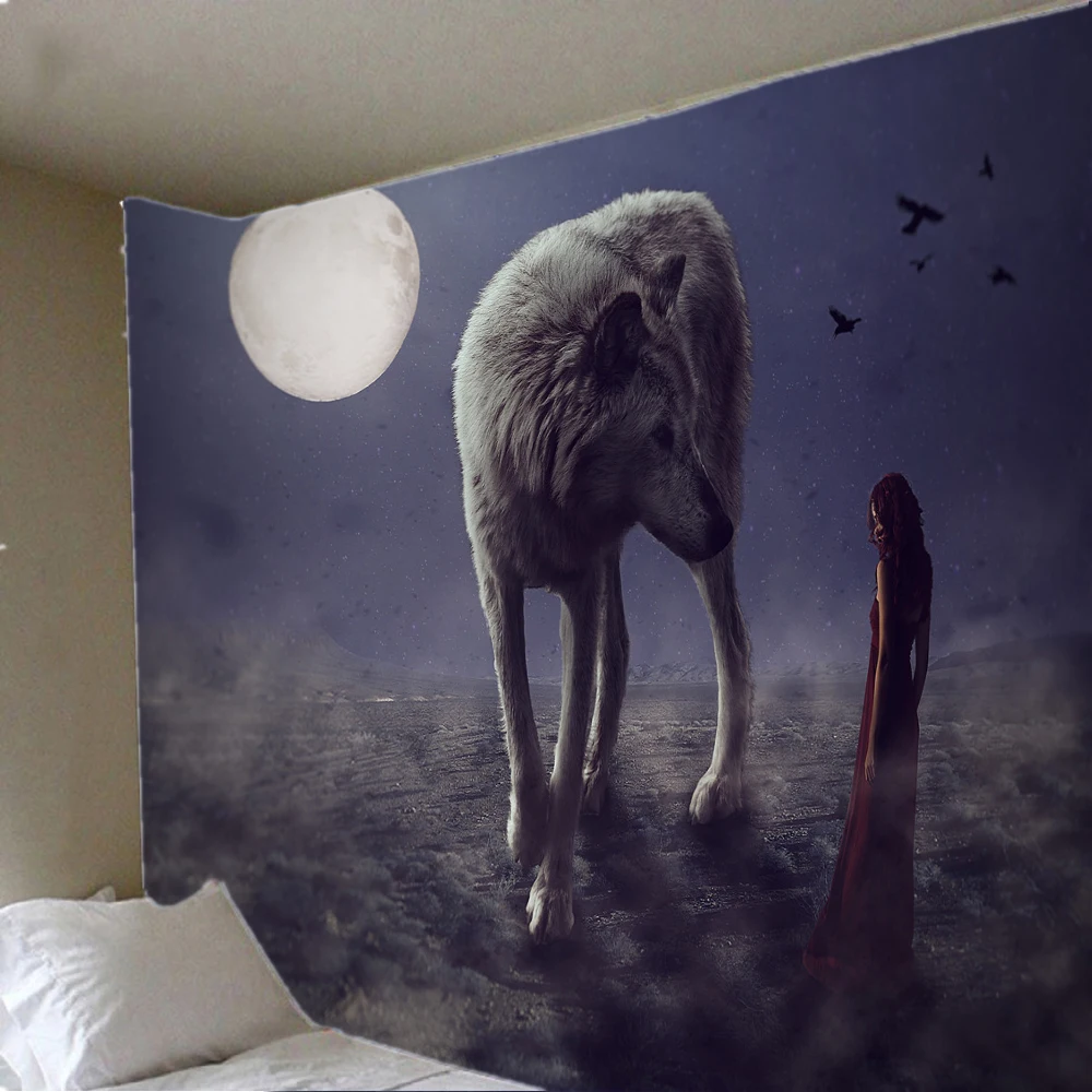 

Psychedelic Wall Hanging Psychedelic Wall Hanging Wolf Tapestry Animal Home Decor Beach Mat Dropshipping