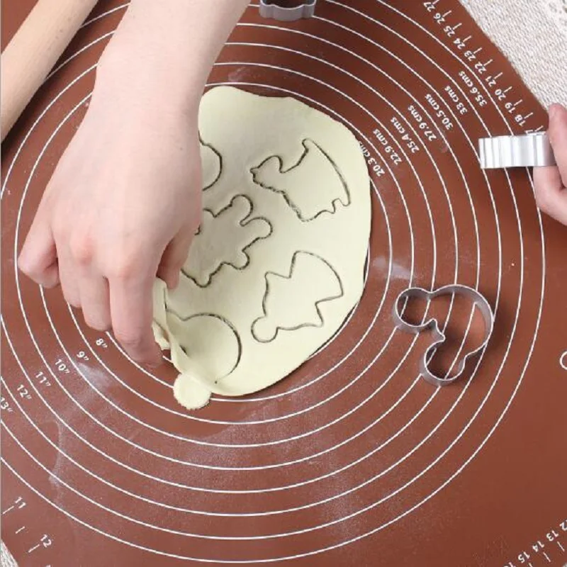 64*45 см антипригарный силиконовый коврик для замешивания теста с весами раскатки