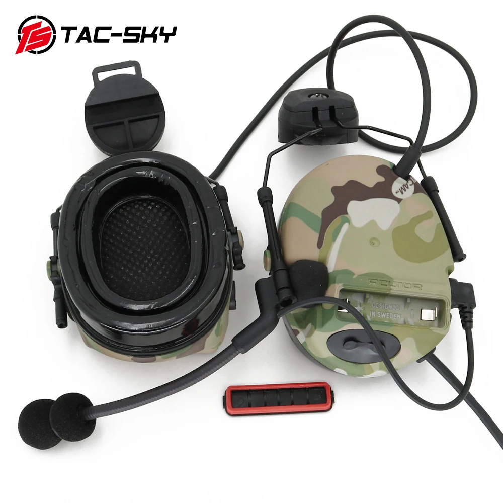 TAC-SKY COMTAC Tactical Helmet FAST ARC Track Bracket COMTAC III Pickup Noise Reduction Tactical MultiCam Camouflage Headset
