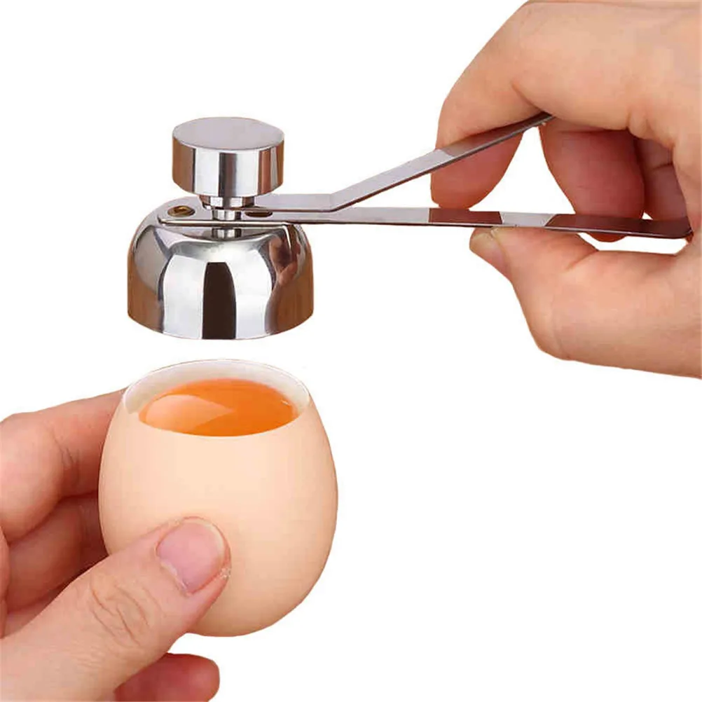 

Stainless Steel Silver Egg Topper Shell Cutter Egg Separator Opener Gadgets Kitchen Egg Scissor Tools