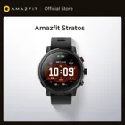 Умные часы Amazfit Stratos, Смарт-часы с монитором сердечного ритма, GPS, счетчиком калорий, водонепроницаемость 50 м для Android