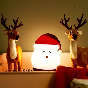 LED Night Light Santa Claus Snowman Christmas Decoration Bedroom Table Ornament For New Year Home Party Kid Gift